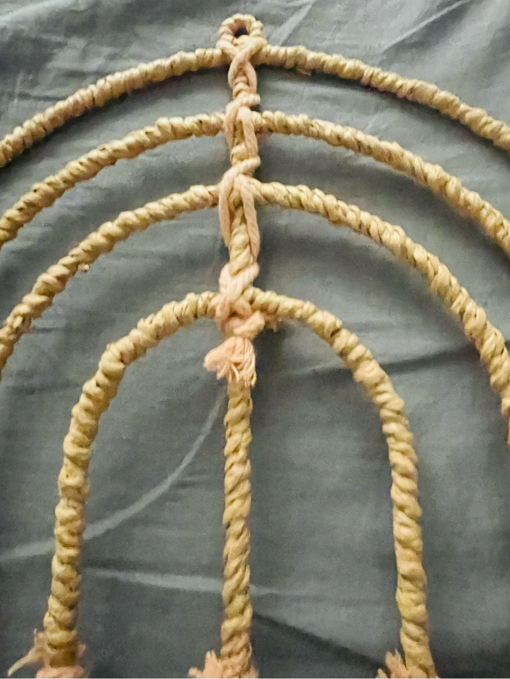 Handcrafted Rope Wall Hanging in Natural and Pink